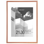 Рамка 21х30 см с паспарту 15х21 см небьющаяся, багет 5 мм, пластик, BRAUBERG «Smart», золотистая, 391279