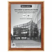 Рамка 21х30 см, дерево, багет 20 мм, BRAUBERG «Business», светлое дерево, акриловый экран, 391291