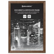 Рамка 21х30 см, дерево, багет 14 мм, BRAUBERG «Elegant», грецкий орех, акриловый экран, 391297