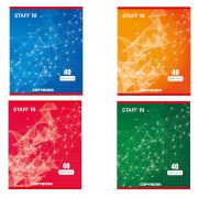 Тетрадь А5, 40 л., STAFF скоба, клетка, офсет №2 ЭКОНОМ, обложка картон, «ЭКСКЛЮЗИВ», 402645