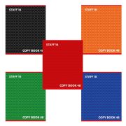 Тетрадь А5, 48 л., STAFF, скоба, линия, офсет №2 ЭКОНОМ, обложка картон, «КОНСТРУКТИВ», 402786