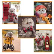 Тетрадь 18 л., HATBER, клетка, обложка картон, «КОТ БАСИК» (микс в спайке), 042723, 18Т5В1