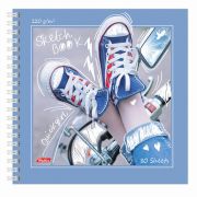 Скетчбук, белая бумага 120 г/м2, 170х170 мм, 80 л., гребень, «Кеды», (A255711), A255711