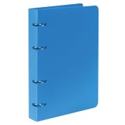 Тетрадь на кольцах А5 160х215 мм, 80 л., пластик, клетка, BRAUBERG, «Голубой», 403251