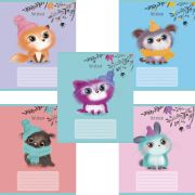 Тетрадь 12 л., ПЗБМ, клетка, фольга, «Шмяк!» (5 видов), 017996