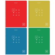 Тетрадь А5 48 л. BRAUBERG, гребень, клетка, обложка картон, «Knowledge» (микс в спайке), 404339