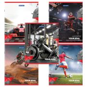 Тетрадь А5 48 л. BRAUBERG скоба, клетка, обложка картон, «Sport Club» (микс в спайке), 404363