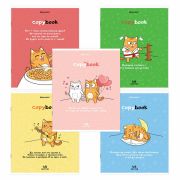 Тетрадь А5, 48 л., BRAUBERG, скоба, клетка, обложка картон, «Кот-Энтузиаст» (микс в спайке), 404365