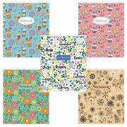 Тетрадь А5, 48 л., HATBER-ECO скоба, офсет №2 ЭКОНОМ, клетка, обложка мелованная бумага, «Паттерн», 48Т5D1