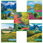 Тетрадь А5, 48 л., HATBER-ECO скоба, офсет №2 ЭКОНОМ, клетка, обложка мелованная бумага, «GreenLand», 075791, 48Т5D1