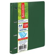 Тетрадь на кольцах БОЛЬШАЯ А4 (240х310 мм), 120 листов, под кожу, клетка, BRAUBERG «Joy», зелёный/светло-зелёный, 404508