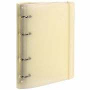 Тетрадь на кольцах А5 175х220 мм, 120 л., пластик с блестками, с резинкой и разделителями, BRAUBERG, Желтый, 404631