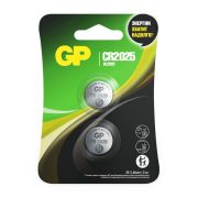 Батарейки литиевые GP Lithium CR2025 «таблетки, дисковые, кнопочные» КОМПЛЕКТ 2 шт., блистер, CR2025-2CRU2