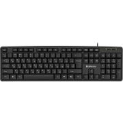 Клавиатура проводная DEFENDER Element HB-520, USB, 104 клавиши + 3 дополнительные клавиши, черная, 45522