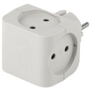 Сетевой тройник ЭРА, 4 розетки, без заземления, без шторок, белый, SP-4-W