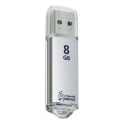 Флеш-диск 8 GB, SMARTBUY V-Cut, USB 2.0, металлический корпус, серебристый, SB8GBVC-S