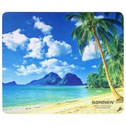 Коврик для мыши SONNEN «BEACH», резина + ткань, 260х220х3 мм, 513294