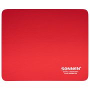 Коврик для мыши SONNEN «RED», резина + ткань, 220х180х3 мм, 513306