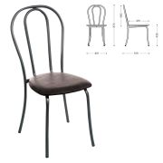 Стул для столовых, кафе, дома «Вереск», черный каркас, кожзам черный, СМ7/6-05 К-01