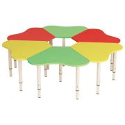 Стол детский «Ромашка», 6 лепестков, 1300х1300х400-580 мм, регулируемый, рост 0-3 (85-145 см), 3 цвета