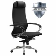 Кресло офисное МЕТТА «SAMURAI» K-1, экокожа, черное