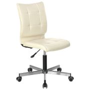 Кресло BRABIX «Stream MG-314», без подлокотников, пятилучие серебристое, экокожа, бежевое, 532078