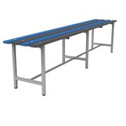 Скамья пластиковая влагостойкая на металлокаркасе «СТ 4П», 2000х350х460 мм, регулируемые опоры, каркас металлический серый, сиденье пластик