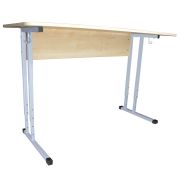 Стол-парта 2-местный регулируемый «Умник», 1200х500х520-640 мм, рост 2-4, серый каркас, ЛДСП клён