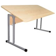 Стол-парта 2-местный, регулируемый угол, «Умник» 1200х500х520-640мм, рост 2-4, серый каркас, ЛДСП клён