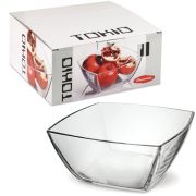Салатник большой квадратный глубокий, 240 мм, стекло, PASABAHCE «ТОКИО», фирменная подарочная упаковка, 53076