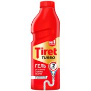 Средство для прочистки канализационных труб 1 л, TIRET (Тирет) «Turbo», гель, 8147377