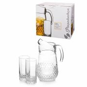 Набор столовый 7 предметов, кувшин 1250 мл + 6 стаканов 275 мл, стекло, PASABAHCE «ВАЛЬС», фирменная подарочная упаковка, 97675