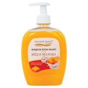 Мыло-крем жидкое 500 г ЗОЛОТОЙ ИДЕАЛ «Мед и молоко», дозатор, 606787