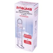 Ершик для унитаза СТОЙКА + держатель туалетной бумаги, сталь/пластик, зеркальный, LAIMA, 607433