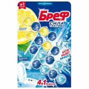 Блок туалетный подвесной твердый 4 шт. х 50 г БРЕФ, Сила-Актив «Лимонная Свежесть/Океанский бриз», 2293911
