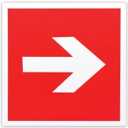 Знак пожарной безопасности «Направляющая стрелка», 200х200 мм, фотолюминесцентный, пленка самоклеящаяся, F01-01