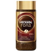 Кофе молотый в растворимом NESCAFE «Gold» 190 г, стеклянная банка, сублимированный, 12135508