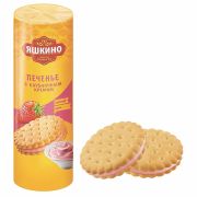 Печенье ЯШКИНО «С клубничным кремом», затяжное, 190 г, МП461