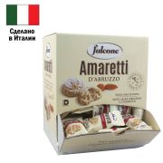 Печенье в индивидуальной упаковке миндальное FALCONE «Amaretti», 100 штук по 10 г, 1 кг, ИТАЛИЯ, MC-00014395
