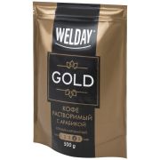 Кофе растворимый WELDAY (ВЭЛДЭЙ) «GOLD» 500 г, БРАЗИЛИЯ, арабика, сублимированный, в упаковке Zip-Lock, 622673