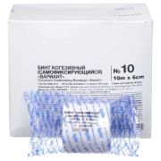 Бинт эластичный самофиксирующийся 10 м х 6 см, белый, КОМПЛЕКТ 10 шт., «ВАРИАНТ»