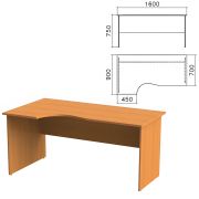 Стол письменный эргономичный «Фея», 1600х900х750 мм, левый, цвет орех милан, СФ09.5