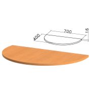 Стол приставной полукруг «Фея», 700х400х750 мм, БЕЗ ОПОРЫ, орех милан,ПФ10.5