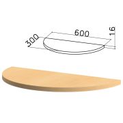 Стол приставной полукруг «Канц», 600х300х750 мм, БЕЗ ОПОРЫ, цвет бук невский, ПК35.10