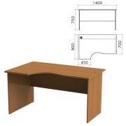 Стол письменный эргономичный «Монолит», 1400х900х750 мм, левый, цвет орех гварнери, СМ5.3