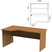 Стол письменный эргономичный «Монолит», 1600х900х750 мм, левый, цвет орех гварнери, СМ7.3