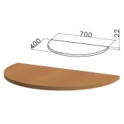 Стол приставной полукруг «Монолит», 700х400х750 мм, БЕЗ ОПОРЫ (640137), цвет орех гварнери, ПМ34.3