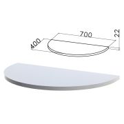 Стол приставной полукруг «Монолит», 700х400х750 мм, БЕЗ ОПОРЫ (640137), цвет серый, ПМ34.11