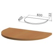 Стол приставной полукруг «Монолит», 600х400х750 мм, БЕЗ ОПОРЫ (640137), цвет орех гварнери, ПМ37.3