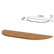 Стол приставной полукруг «Монолит», 1200х400х750 мм, БЕЗ ОПОР (640137), цвет орех гварнери, ПМ39.3